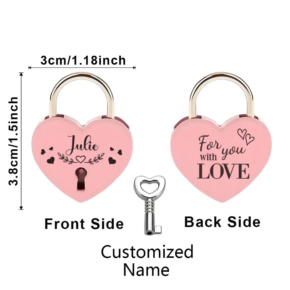 

1PC Love Customized Name Couple Wishing Lock For Bag Suitcase Luggage Box Wedding Birthday Trip Gift Love Padlock DZS57-softpink