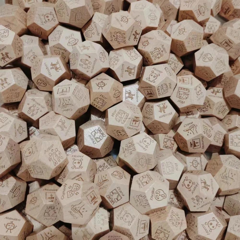 Dadi Dodecaedrici a 12 Facce con Simboli di Cibo Gioco da Tavolo per Coppie Romantiche