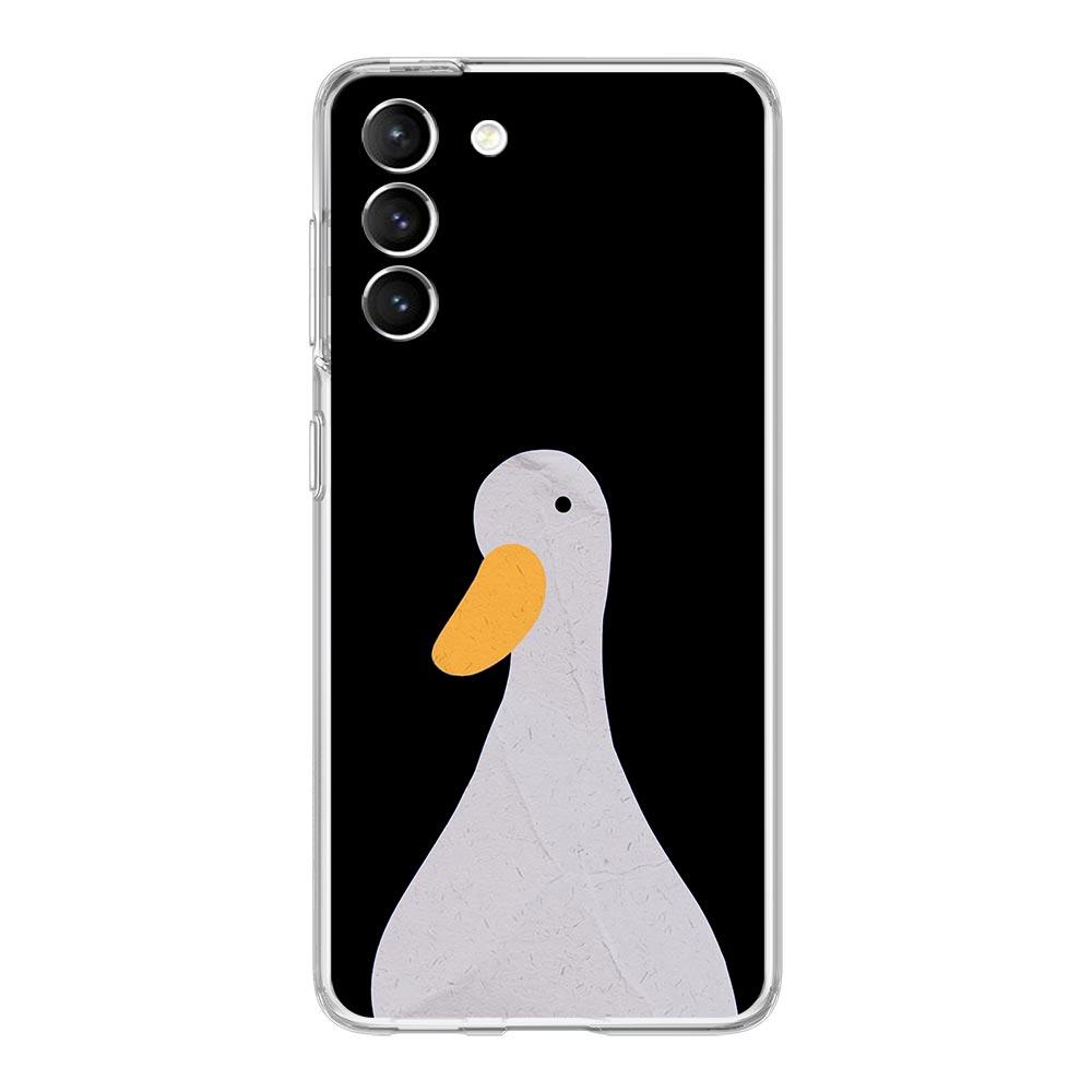 Cartoon Doubt Duck Shockproof Phone Case For Samsung Galaxy S23 Ultra S22 5G S20 S21 FE 5G S10E S9 S8 S10 Plus Soft Clear Cover