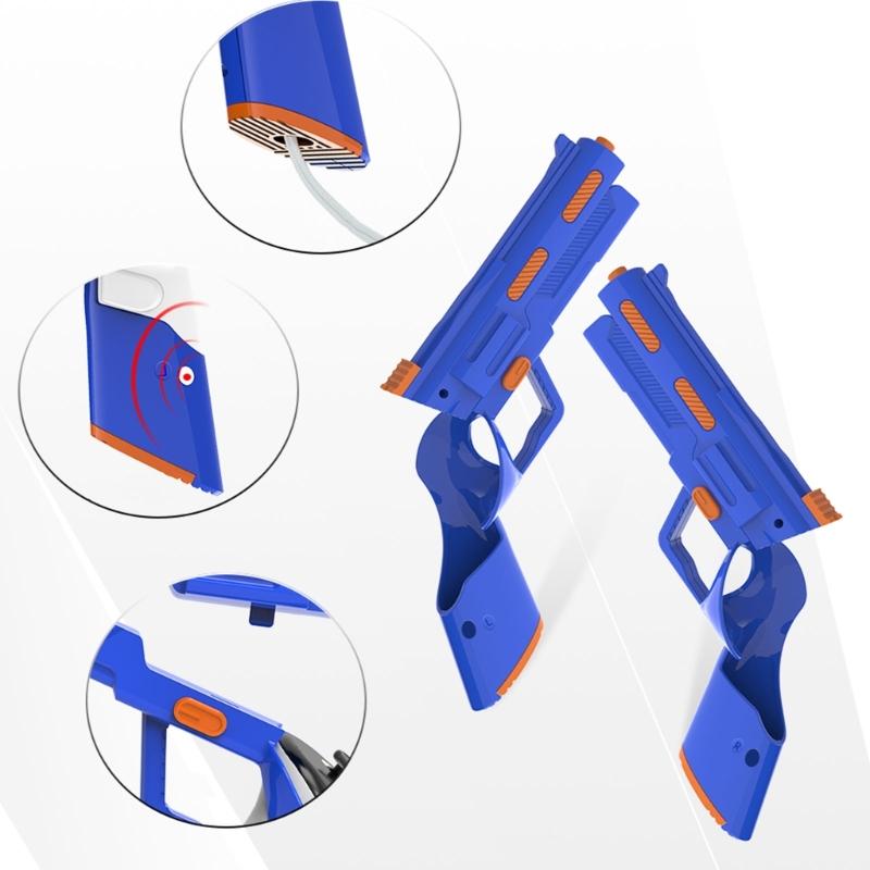 Secure and  ABS Gaming Handle VR Gaming Shooting Grip for Q 3 Virtual Reality Shooting Controller Blue