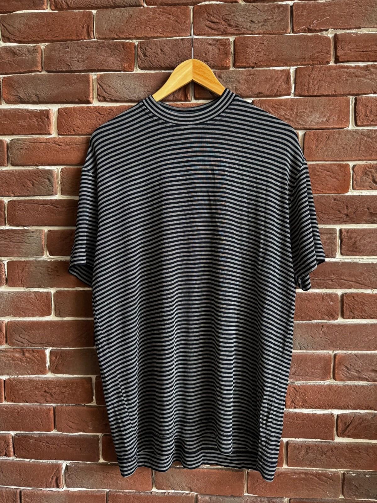 Vintage 90s Gianfranco Ferré Stripped Tshirt Designer Hype L Unisex T-Shirt XXXL