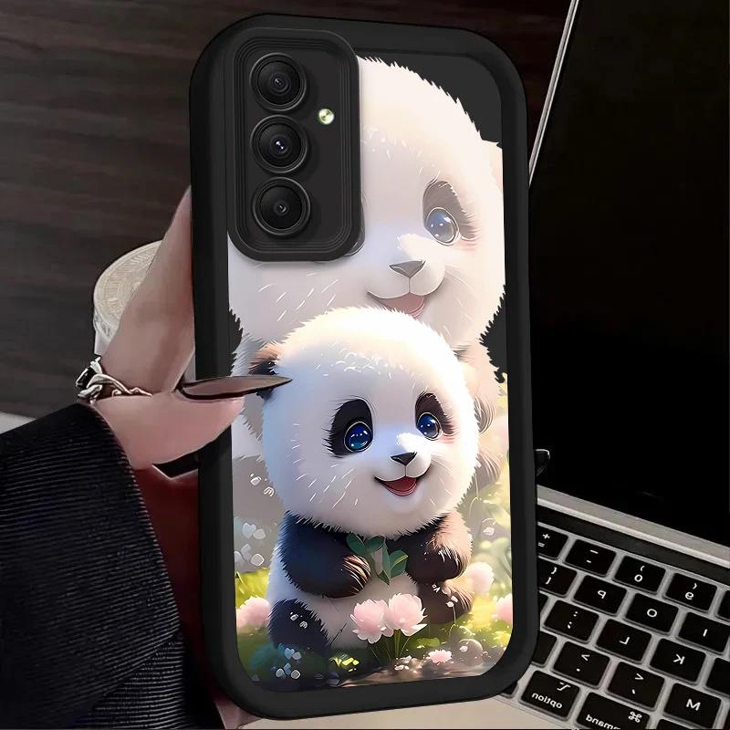 Super Cute Panda Lovely For Samsung Galaxy Case S24 S23 S22 S21 Ultra Plus Fe A55 A54 A53 A52 A35 A25 A15 A14 5G Phone Y2k Cover