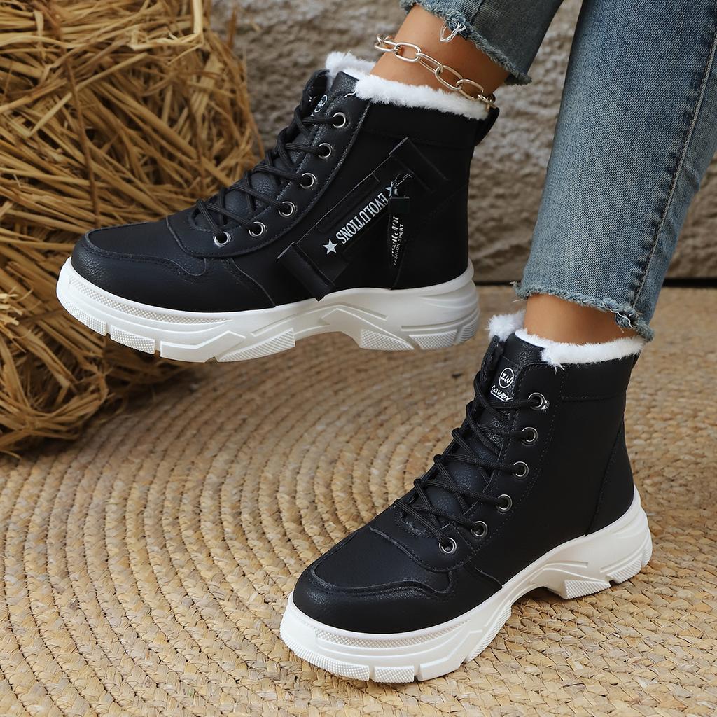 Fashion Fashion Women Boots 2025 New Casual Wear-resistant Boots Women High Top Lace-up Luxury Shoes Height Increase Women Sneakers