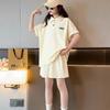 Girls' Summer College Style Set Korean Edition Teenage Girls' Sports and Leisure Short Sleeved T-shirt Shorts Two Piece Set