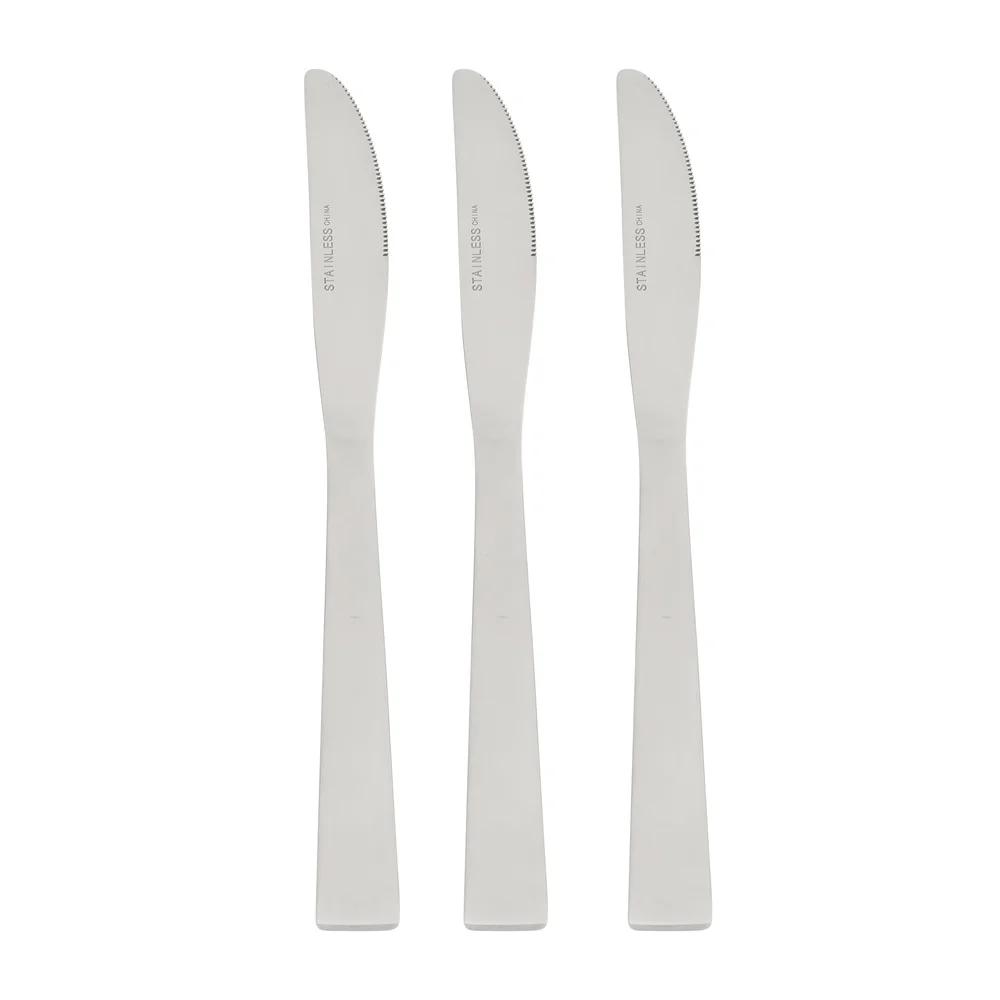 3er Pack Edelstahl Tafelmesser Set Ergonomisches Design Langlebige Küchenutensilien Perfekt für den täglichen Gebrauch Einzugsgeschenk