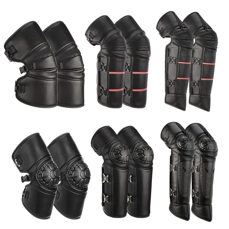 Winter Electric Motorcycle Knee Guards Riding Waterproof Cold Collision Resistant Warm PU Windproof Thickened Leg and Knee Guard