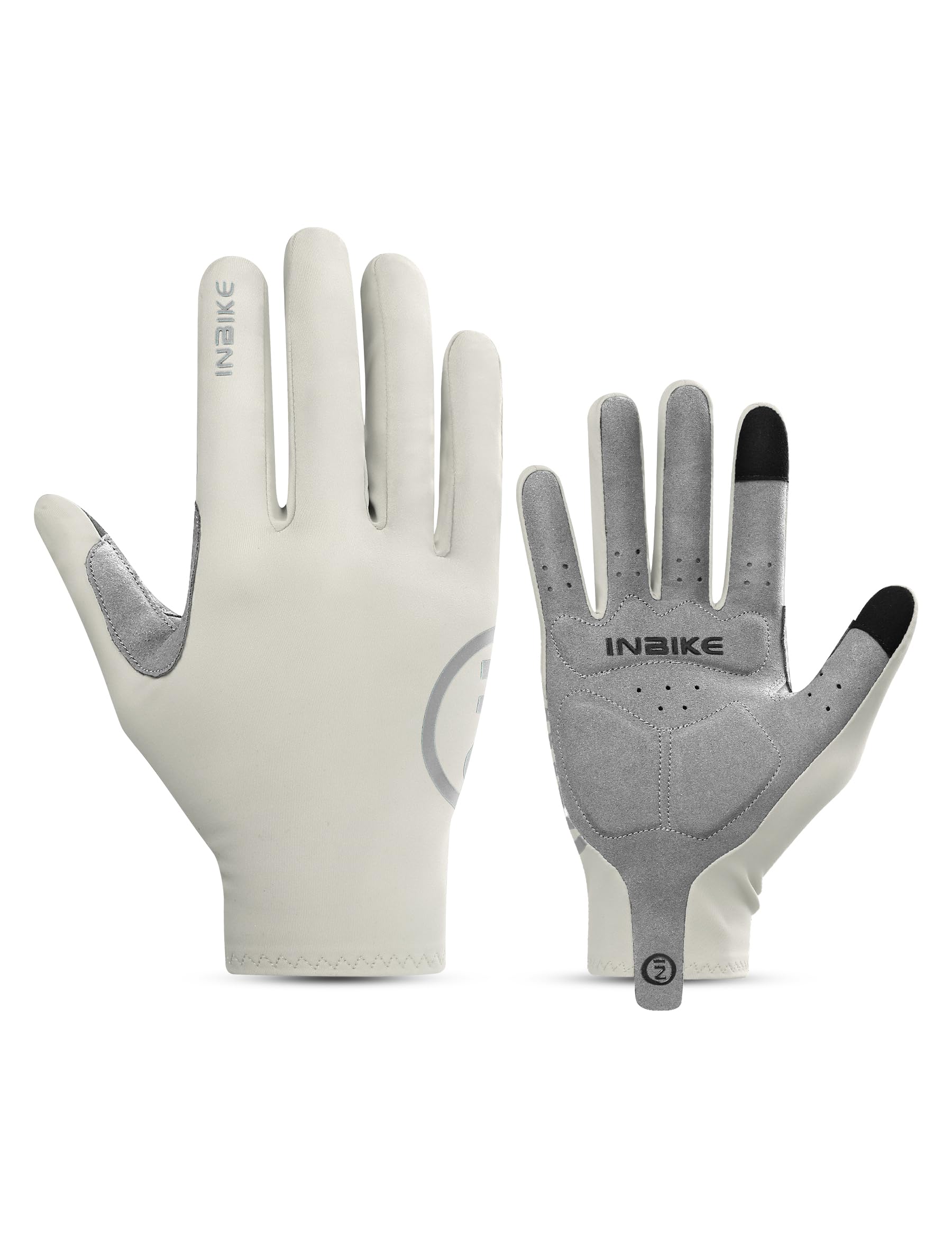 

INBIKE Cycling Full Bicycle Road Bike Gloves for Men and Easy to Put on Size Gloves, Finger, Autumn/Winter, Abrasion-Resistant, Stretchy, Lightweight, белый