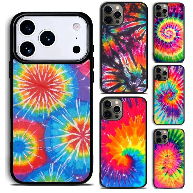 Colorful Tie Dye Rainbow Phone Case For iPhone 17 16 15 14 13 12 11 Pro Max Plus 17Air Soft Silicone Cover