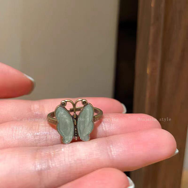 2025 Luxury Blue Butterfly Open Ring: High-End Design for Women