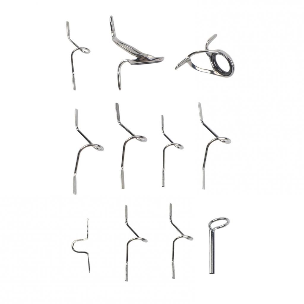 Fly Fishing Rod Guides Set Hard Guides And Tip Ring Hook Keeper For Rod Repair