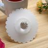 Bright Color Drink Cup Lids Transparent Diamond with Flowers Pattern Cup Lids Dust-Proof Silicone Mug Covers