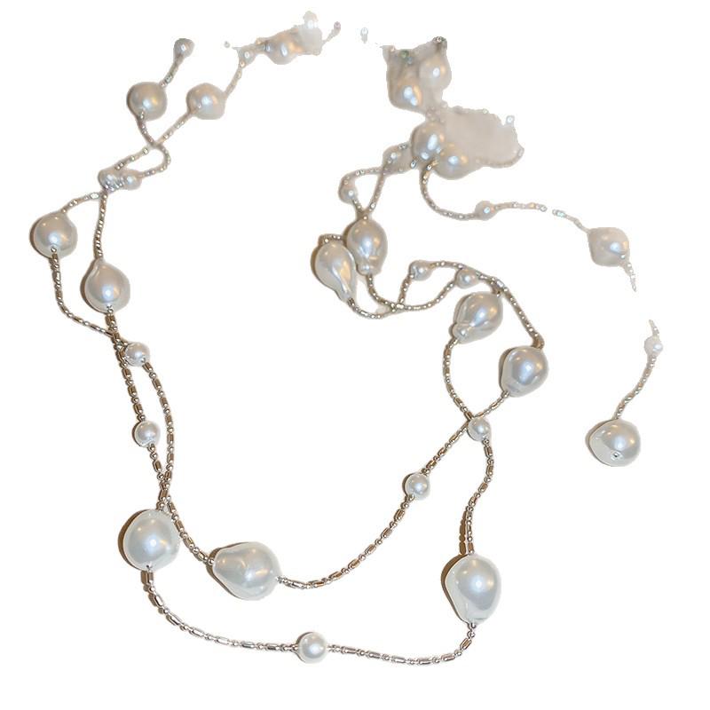 Colier cu pandantiv multistrat cu perle retro - Lanț elegant de lux ușor pentru claviculă pentru femei