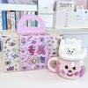 Cute Siamese cat ceramic mug with lid for girls' birthday gift girlfriend souvenir cat cup gift box