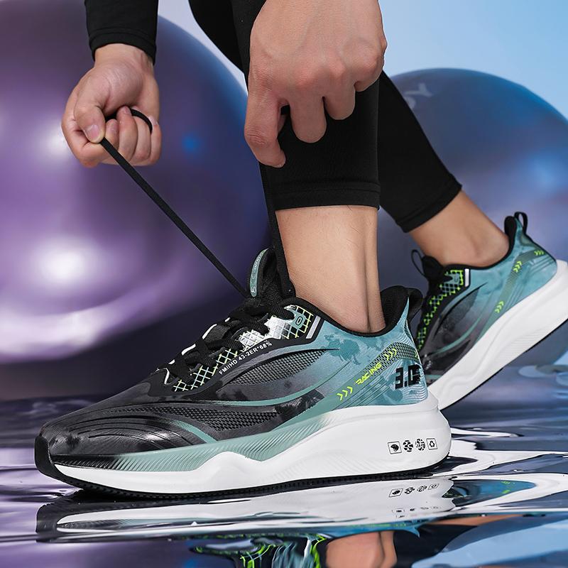 Men's breathable speed runing shoes casual four season outdoor sneakers wear-resistant soft-sole comfortable racing sports shoes