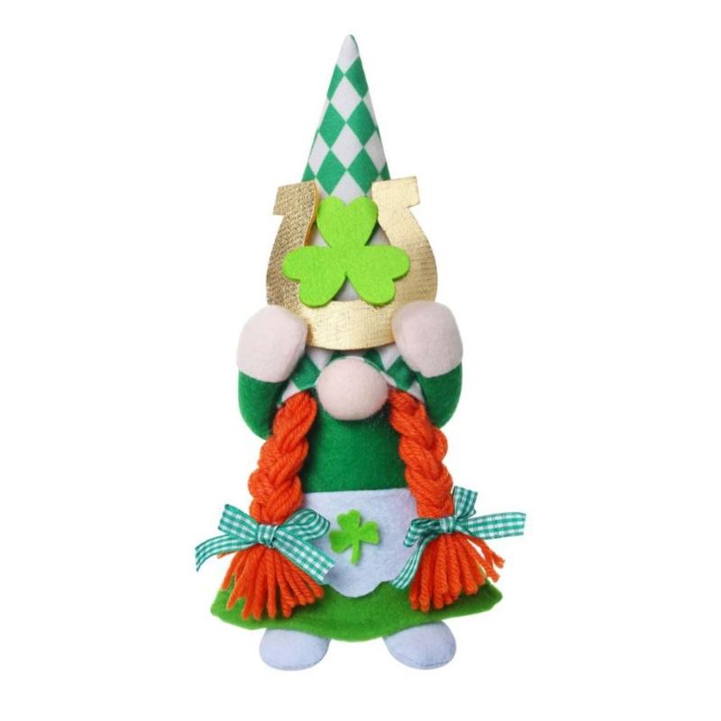 Patricks Day Decoration,Patricks Day Plush Gnomes Handmade Tomte Patricks Day Decorations for Home Office Table Ornament