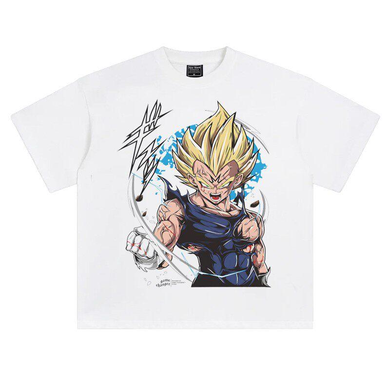 

2026 Majin Vegeta Super Saiyan Dragon Ball Z TShirt Printed Cotton Oversized Soft Comfy Retro Anime Fashion Casual Tops S
