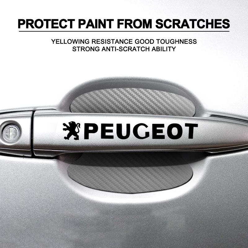 Car Door Sticker Carbon Fiber Scratches Auto Handle Protection Film For Peugeot 308 408 508 RCZ 208 3008 2008 206 207 108 406 407 408 206 207 306 307