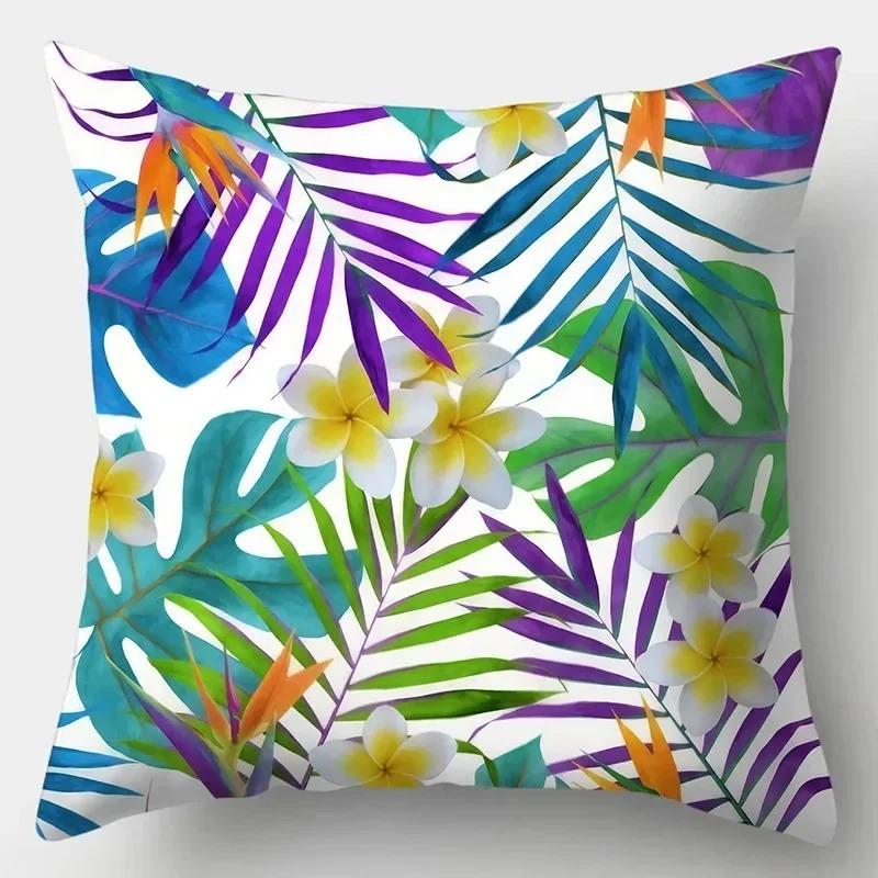 Living Room Luxury Art Home Sofa Simple Cushion Pillowcase Tropical Plant Print Decorative Cushion Cover
