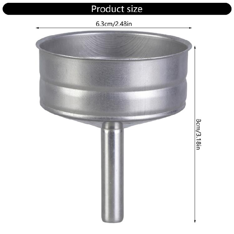 Professional Coffee Funnel Durable Stainless Steel Coffee Funnel Accessory Fit Most 6 Cup Espressos Maker