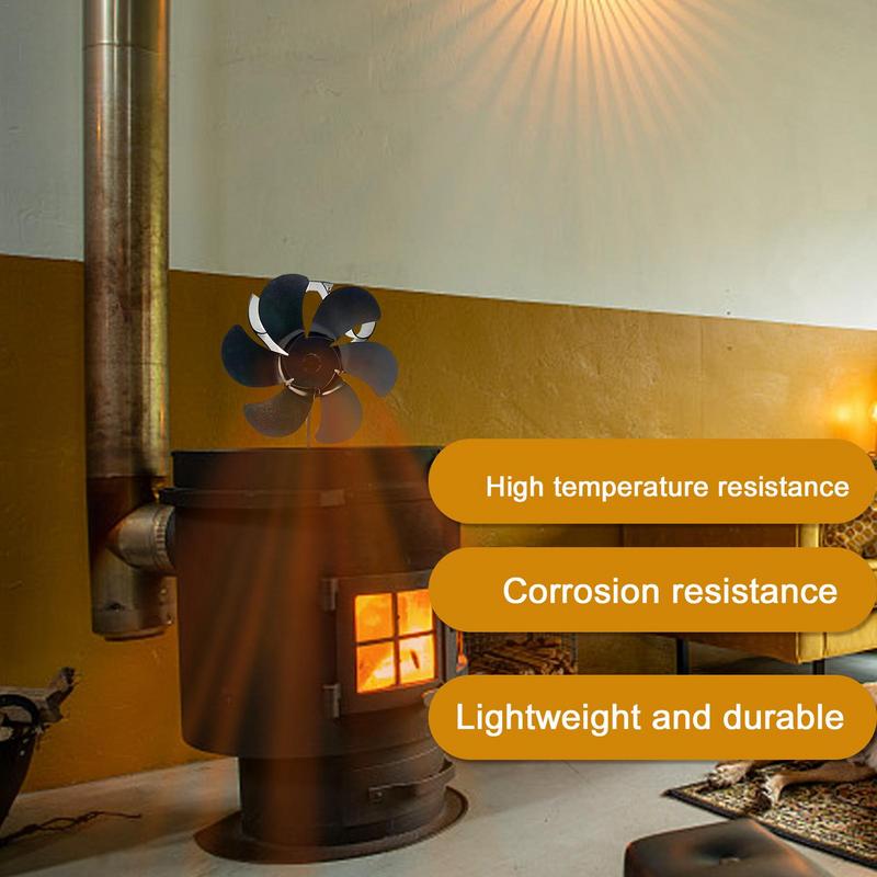 Fireplace Fan Heat Powered 6 Leaves Circulating Warm Air Fireplace Fan Quiet Non Electric Thermoelectric Wood Stove Fan