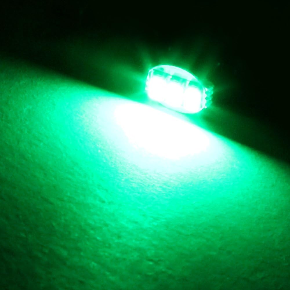 cciyu 20 Pack T4/T4.2 Green Neo Wedge 3LED A/C Light Bulbs Replacement For Indicator Light Instrument Panel Light