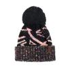 Womens/Ladies Diandra Colour Block Knitted Pom Pom Beanie