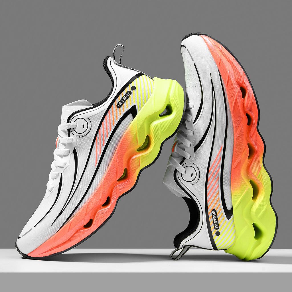 Men Race Training Walking Casual Comfortable Athletic Fashion Trainer  Outdoor Breathable Cushioning Anti Slip Running Shoes