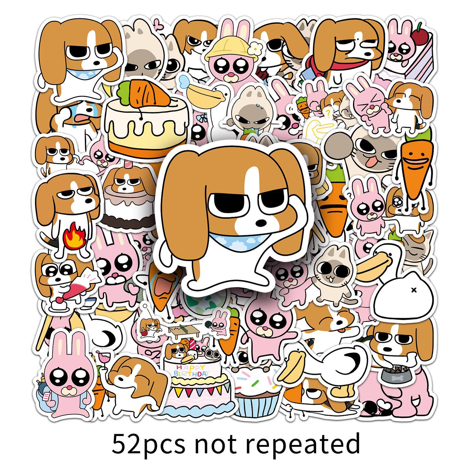 Siamese Li Cartoon Animal Stickers: 52 Waterproof Graffiti Designs for Cups & Notebooks
