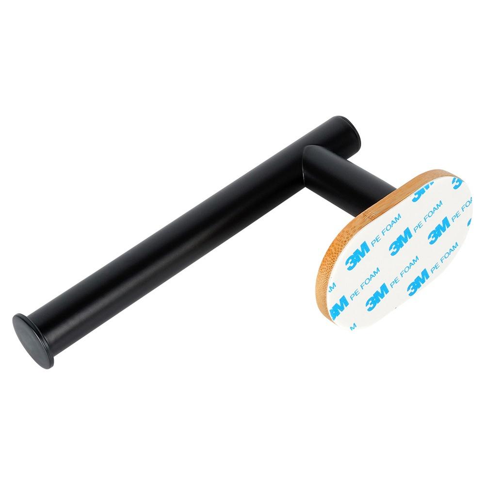 Black bamboo steel toilet paper holder 17 cm