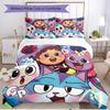 3pcs Duvet Cover Set (1*Duvet Cover + 2*Pillowcase, Without Core), Gabby's Dollhouse Print Soft All‑Season Bedding Set, Home Bedroom Decor Gift