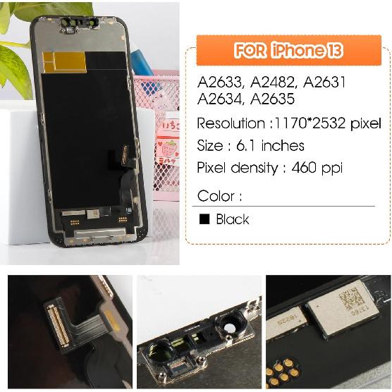 Неоригинальный экран для iPhone 13 Замена экрана для iPhone A2633 LCD-экран A2482,A2631,A2634,A2635 3D Touch Дисплей Сенсорный экран Сборка Ремонт