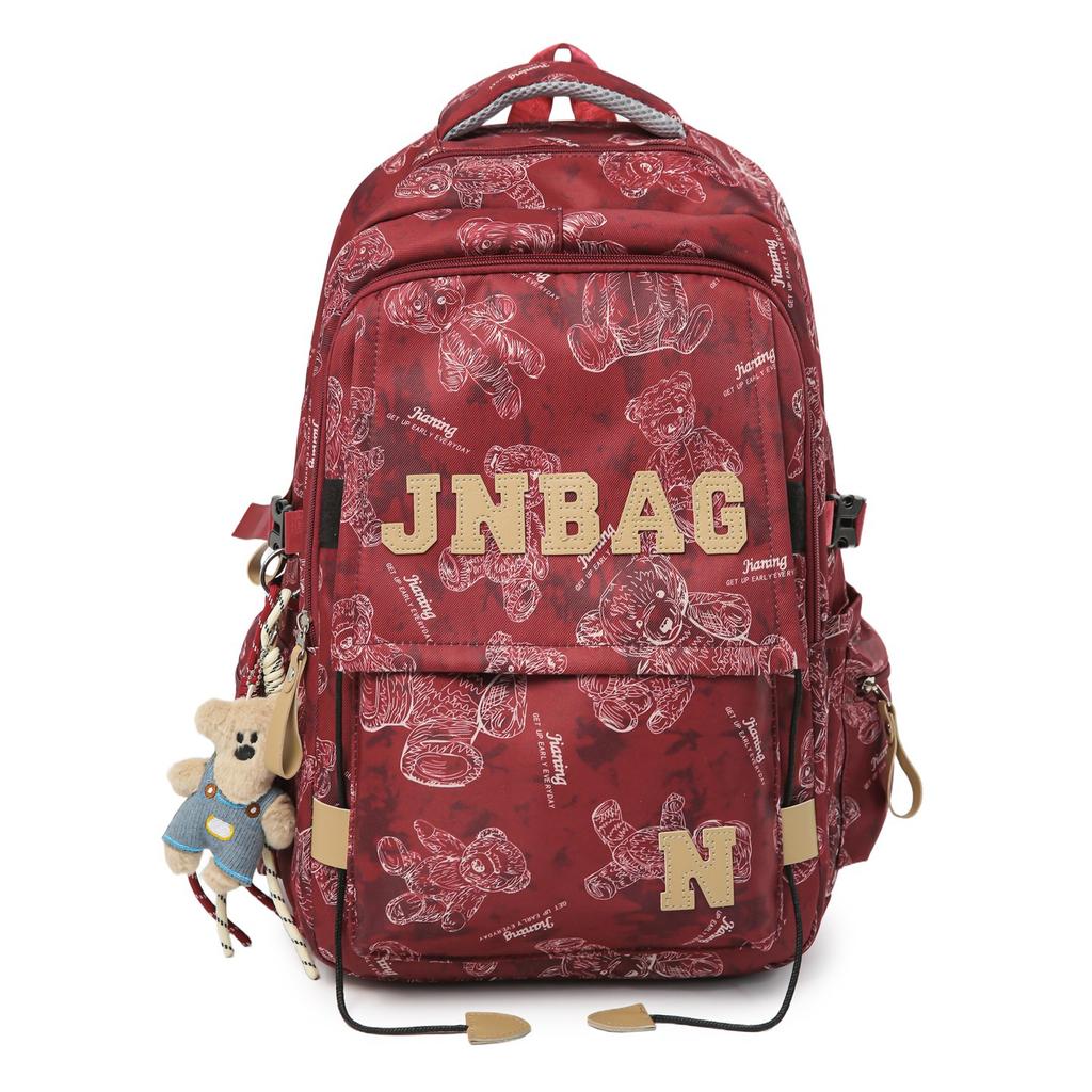 Schoolbag Burden Reduction School Bag Male Female Middle School High School Large Capacity Campus Student Backpack College Student Leisure Travel