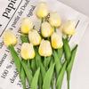 10pcs Artificial Tulips Flower Bouquet Real Touch Long Branch Artificial Tulips Fade-Resistant Tulips Fake Flower Event Decor