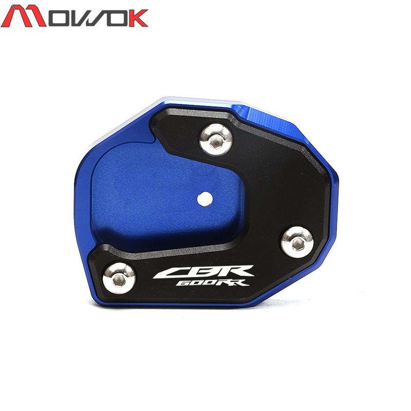 For HONDA CBR600RR CBR 600RR 2007-2022 2021 2020 Motorcycle Valve Cap & Kickstand Foot Side Stand Extension Pad Support Plate