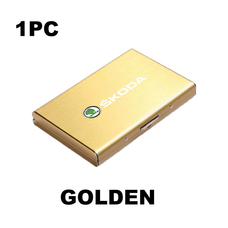 For Skoda Car Metal Credit Card Holder Wallets ID Card Holder Case Pop Up Wallet Fabia Kamiq Superb Scala Enyaq-iV MK3 VisionS kyvc74