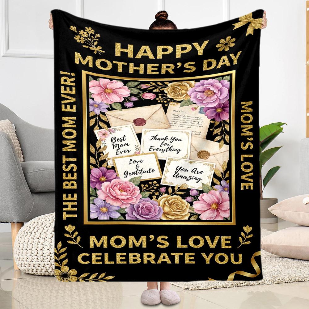 Mom's Gratitude And Love Blanket Suitable for Sofas,travel, Living Rooms Also a Good Gift for Friends and Family Suitable for All Seasons.