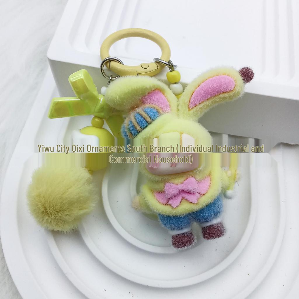 Flocked King Doll 3-Year-Old Cartoon Keychain Ornament - Cute Pendant Accessories for Bags