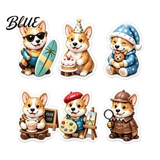 Fun Miniature Characters 2026 Corgi Christmas Advent Calendar 24 Days Acrylic Dog Ornaments Countdown 2D Holiday Box Pendants for Xmas Tree,