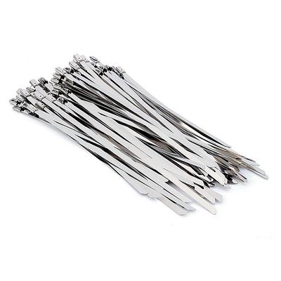 50 pezzi 8" (4.6200mm) Fascette Autobloccanti Rivestite in Acciaio Inossidabile per Avvolgimento Scarico