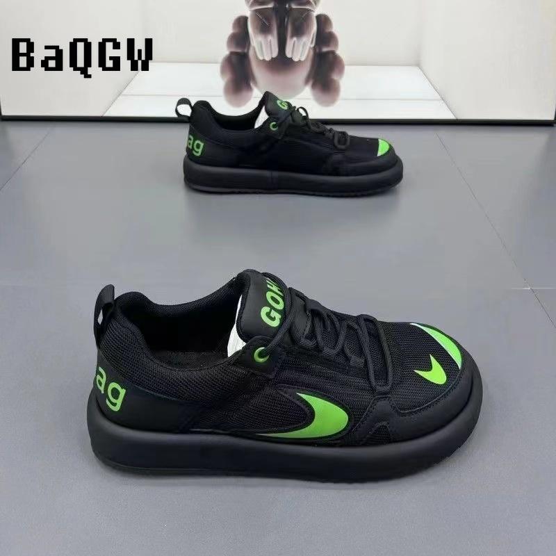 Модные дизайнерские белые кроссовки на платформе с цветными блоками для мужчин — фото 6