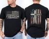 Faith Family Freedom American Flag 2-Sided Freedom Unisex T-Shirt