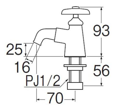 SANEI [All-Purpose Home Bathroom Faucet] Nominal 13 with POS (Point of Salon) JY52J-13