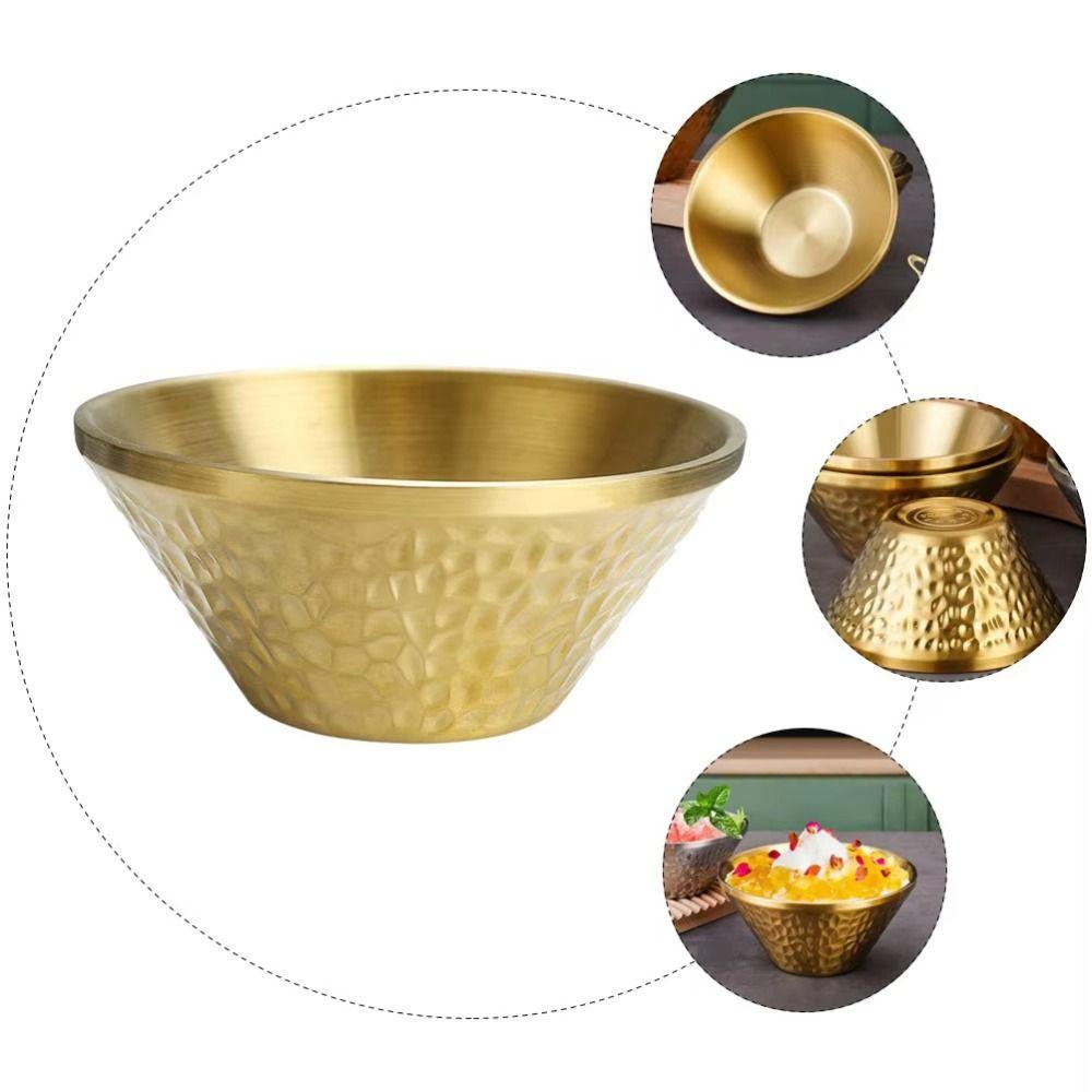 304 Stainless Steel Salad Mixing Bowl Double Layer Ice Shaved Bowl Thicken Ice Cream Bowl Rice