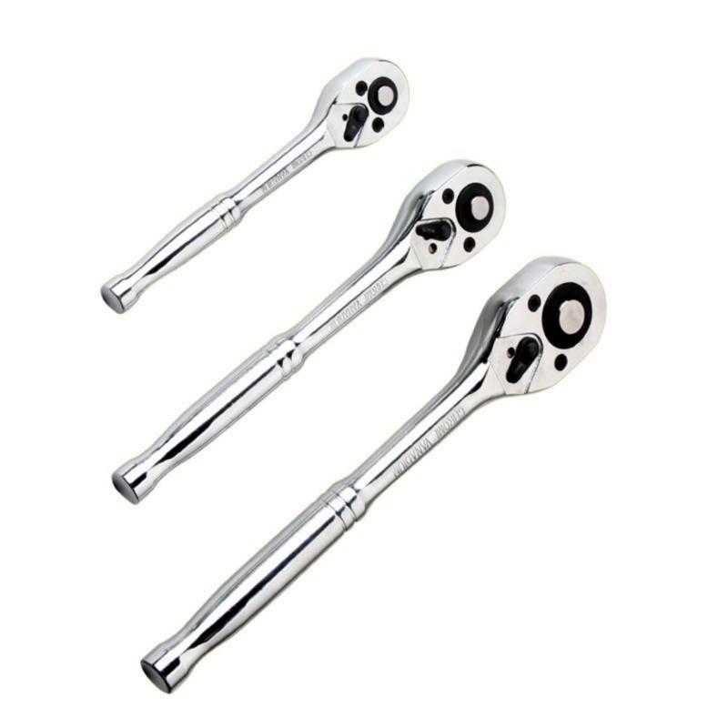 652F 3Pcs Ratchet Wrench 3/8 1/4 Ratchet Tool for Tight Space Automotive Repair Home Improvement Easy Socket Wrench