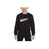 Nike Hoodie Snake Welcoming New Series Simple Round Neck Long Sleeve Kids Hoodies Black IH0994-010