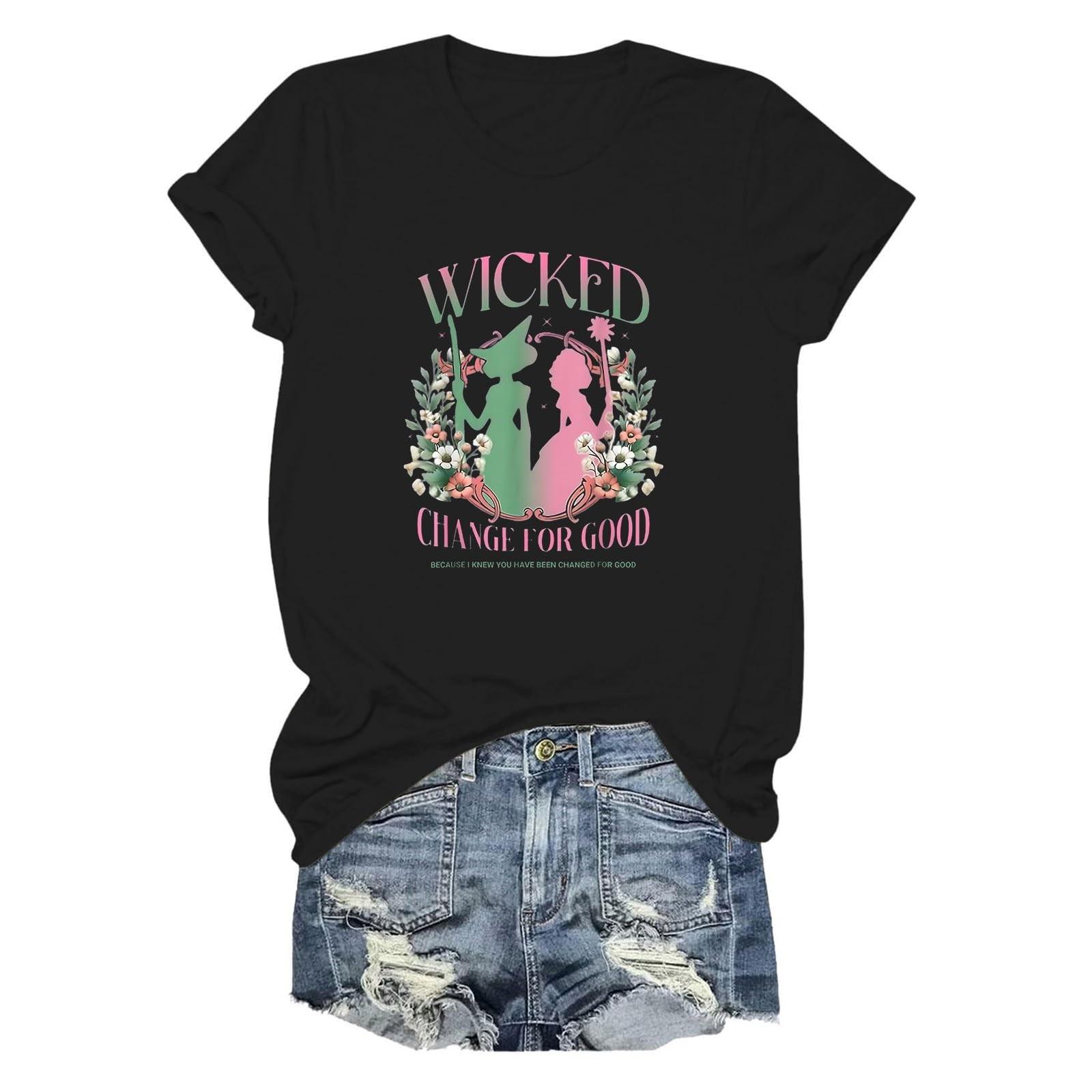 

Женская повседневная футболка с принтом «Ведьма», круглый вырез, пуловер, короткий рукав L чёрный