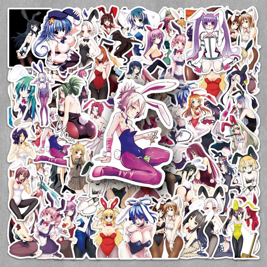 61 Bunny Girl Stickers: Cute, Sexy, Waterproof Cartoon Women for Creative Decoration and Journals.