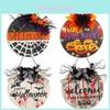 New Stylish Halloween Welcome Sign Wreath With Spooky Spider And Pumpkin Decor