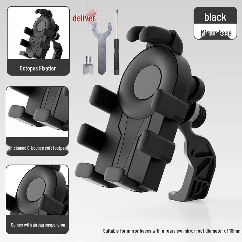 

Shockproof Phone Holder for Electric Vehicles & Motorcycles - Black Technology for Vibration Dampening in Food Delivery & Cycling