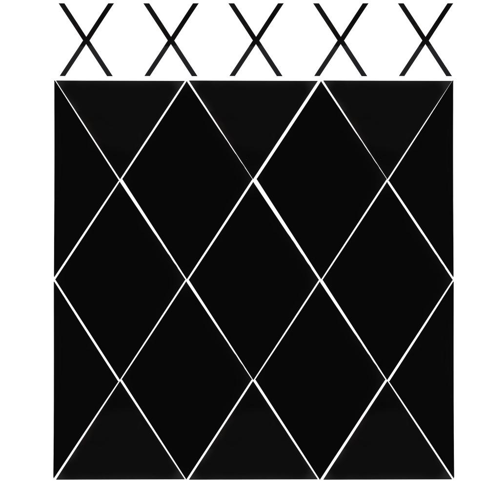 Acrylic Rhombic Mirror Wall Sticker Black Self Adhesive Mirror Tile Home Wall